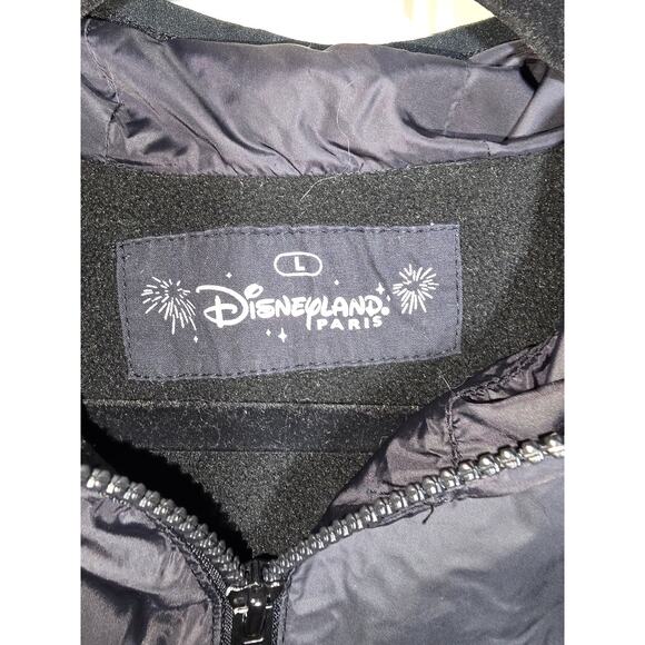 DISNEYLAND PARIS BLACK FLEECE LINED FULL ZIP HOODED JACKET UNISEX ADULT LARGE - Picture 3 of 11